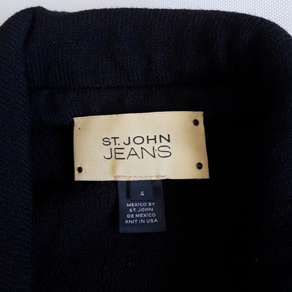 St. John Jeans Wool Blend Single Button Blazer Cardigan - Picture 6 of 7